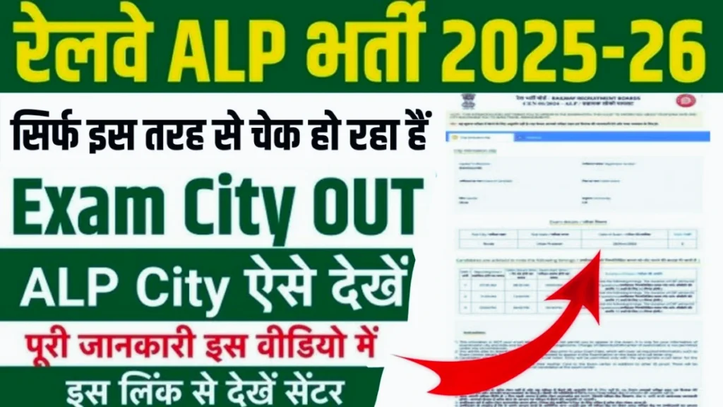 RRB ALP Exam City Intimation Slip 2026: यहां देखें एग्जाम सिटी, तारीख और डाउनलोड प्रक्रिया, जाने कहा है आपका एग्जाम
